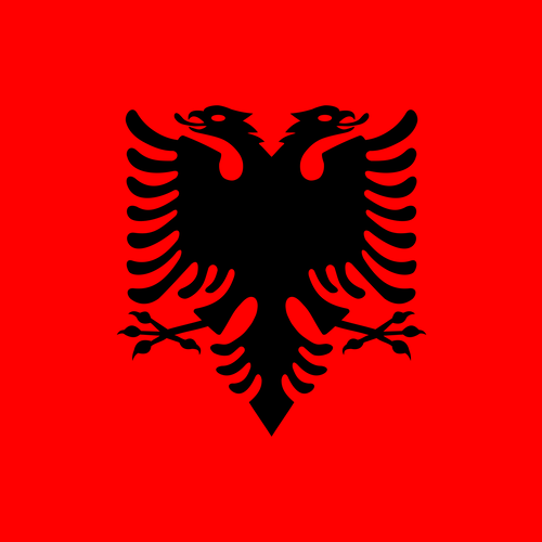 Die Flagge von Albanien.