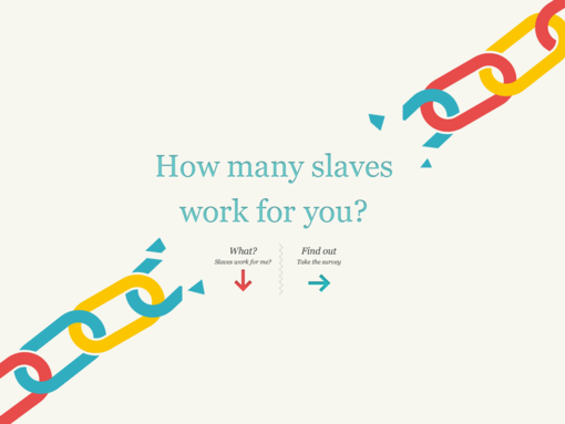 Screenshot der Startseite www.slaveryfootprint.org