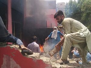 Das Bild zeigt Zerstörungen in Pakistan am 16. August nach einem Angriff auf Christen. 