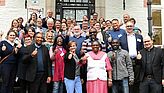 Gruppenbild von Gästen aus Kenia zum Weltmissionsmonat und MitarbeiterInnen von missio Aachen