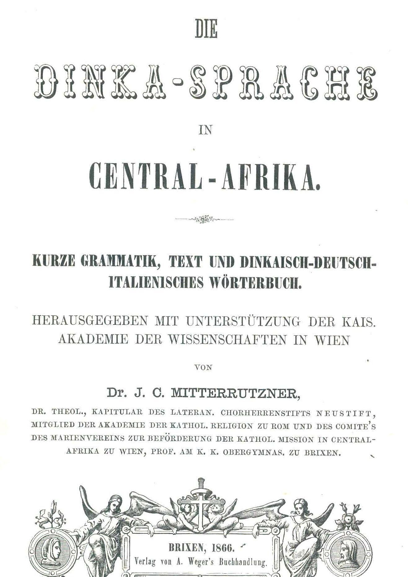 Titelblatt „Die Dinka-Sprache in Central-Afrika”