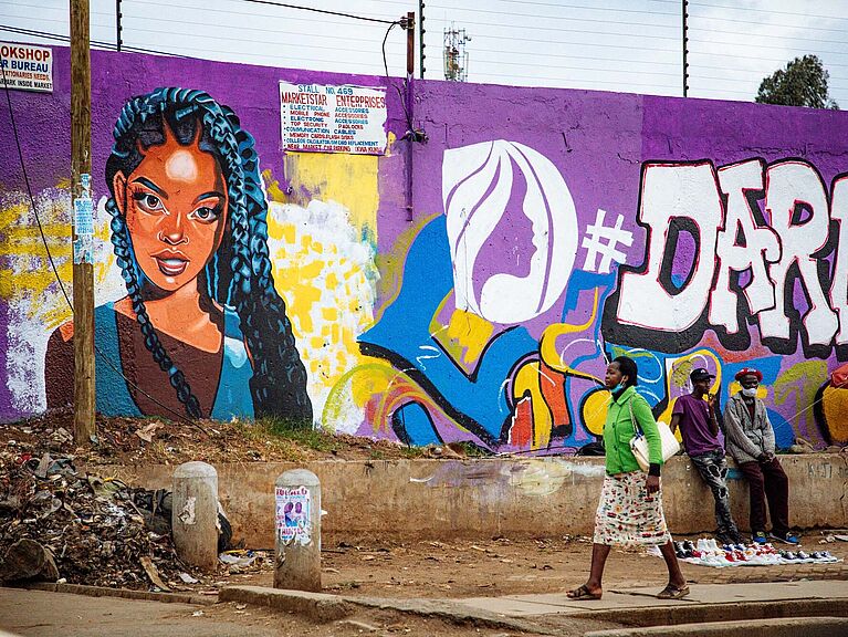 Graffiti in Kariobangi, einem Stadtteil von Nairobi.