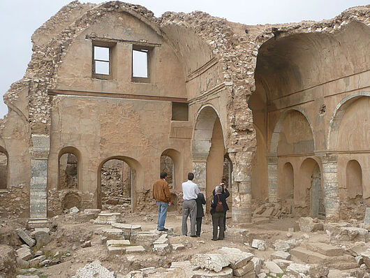 Eine im Syrienkrieg durch Bomben zerstörte Kirche.