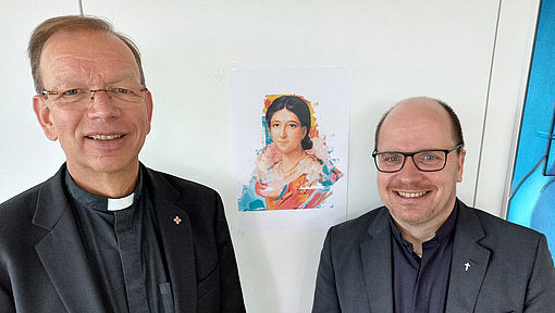 Die beiden deutschen missio-Präsidenten Monsignore Wolfgang Huber (München) und Pfarrer Dirk Bingener (Aachen).