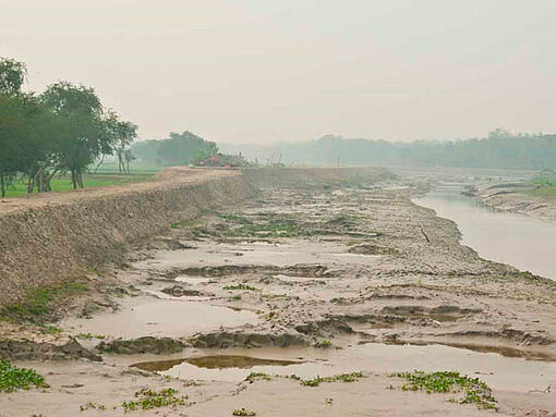 Überschwemmtes Gebiet in Bangladesch.